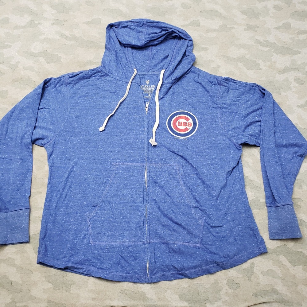 Chicago Cubs Sweatshirt Womens 2XL Blue Hoodie MLB Baseball Soft As A Grap